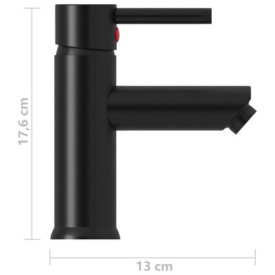 vidaXL Vonios kambario praustuvo maišytuvas, juodas, 130x176mm