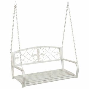 vidaXL Sūpynės suolas Plienas 110,5 x 59 x 55 cm Antikinė balta