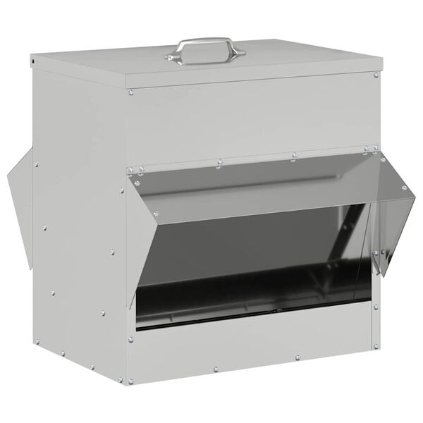 vidaXL Vištų lesykla Sidabro 40,5 x 45 x 41 cm Cinkuota plienas