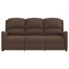 vidaXL Trivietis atlošiamas masažinis krėslas, rudos spalvos, audinys