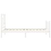 vidaXL Lovos rėmas be čiužinio, baltas, 90x200cm, pu&scaron;ies masyvas