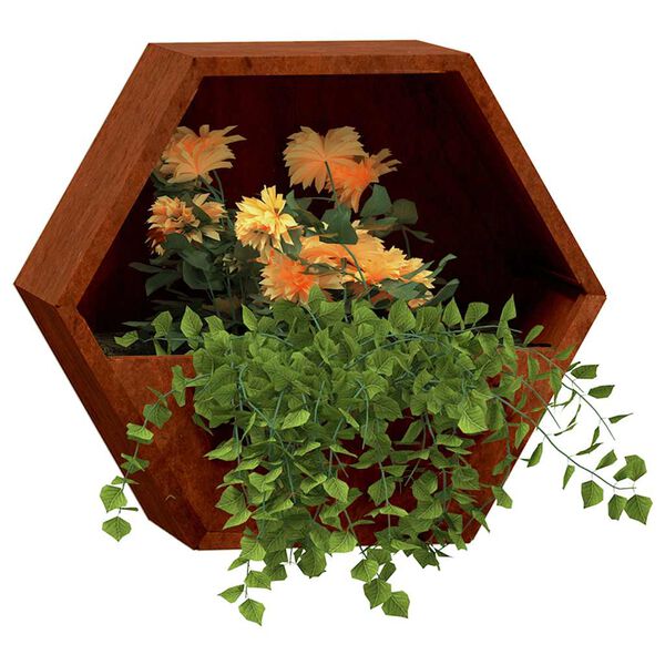 vidaXL Sieniniai loveliai, 2vnt., rūdžių, 30x10x25cm, Corten plienas