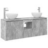 vidaXL Vonios spintos komplektas 3 vnt. Betono pilka 129 x 35 x 80 cm