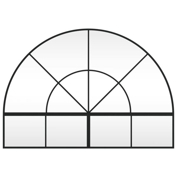 vidaXL Sieninis veidrodis, juodos spalvos, 100x70 cm, geležis, arkinis