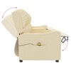 vidaXL Keturvietis atlošiamas masažinis krėslas, kreminis, audinys