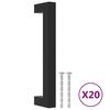 vidaXL Spintelės rankenėlės, 20vnt., juodos, nerūdijantis plienas