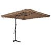 vidaXL Lauko skėtis nuo saulės su plieniniu stulpu, taupe, 250x250cm