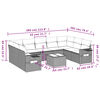vidaXL Sodo komplektas su pagalvėlėmis, 10 dalių, pilkas, poliratanas