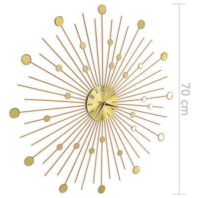 vidaXL Sieninis laikrodis, auksinės spalvos, 70 cm, metalas