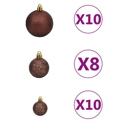 vidaXL Kalėdų eglutė su šarnyrinėmis šakomis/LED/žaisliukais, 240cm