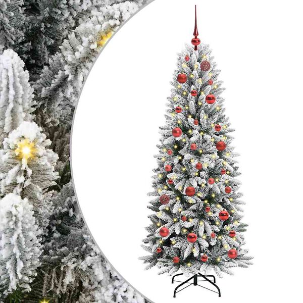 vidaXL Dirbtinė Kalėdų eglutė su 150 LED s stovu Balta 150 cm