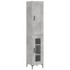 vidaXL Komoda, betono pilkos spalvos, 34,5x34x180cm, apdirbta mediena