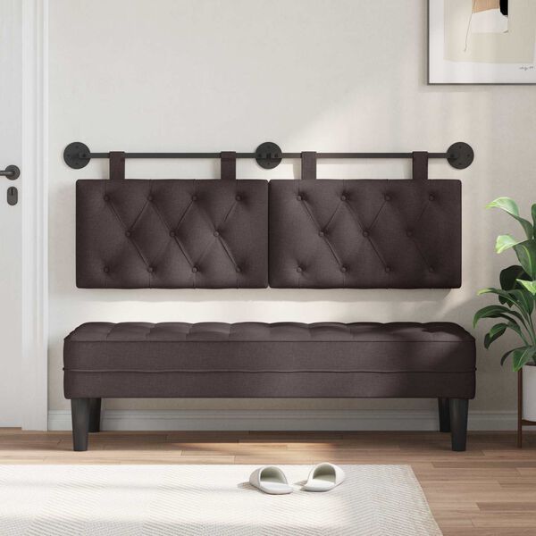 vidaXL Kabantysis galvūgalis Tamsiai rudas 130 x 55 x 7 cm audinys