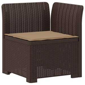 vidaXL 1-Vietis Sodo Sofas su Pagalvėle, Atrodo kaip Ratano PP Ruda