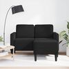 vidaXL Dvivietė sofa su &scaron;ezlongu, L formos, juoda, 125 cm, aksominis