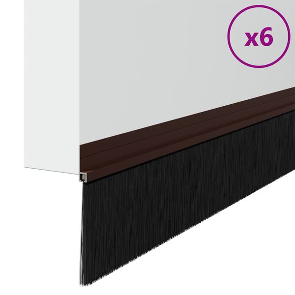 vidaXL Savaranki&scaron;kai klijuojami durų &scaron;epetėlių sandarikliai 6 pcs Ruda