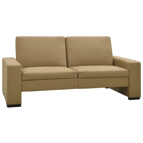 vidaXL Sofa-lova, kapučino spalvos, dirbtinė oda