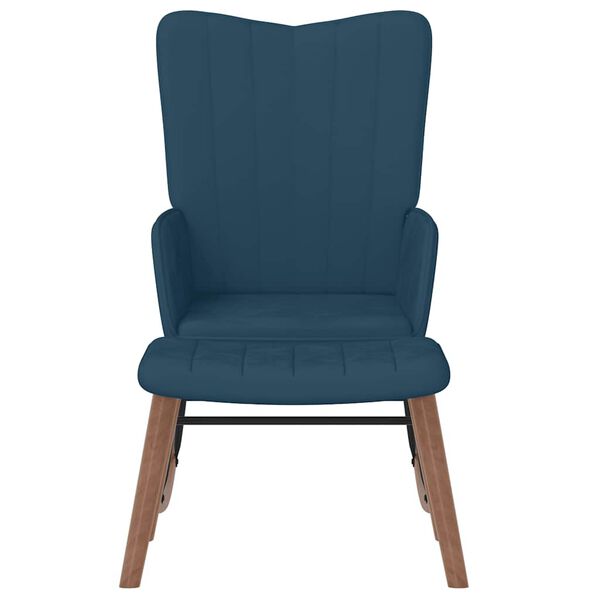 vidaXL Supama kėdė su pakoja, mėlynos spalvos, aksomas