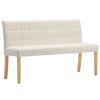 vidaXL Suoliukas, kreminės spalvos, 140cm, aksomas