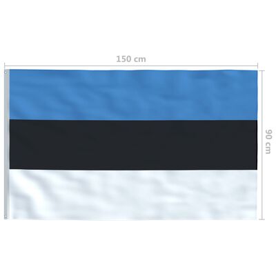 vidaXL Estijos vėliava su stiebu, aliuminis, 6,2m