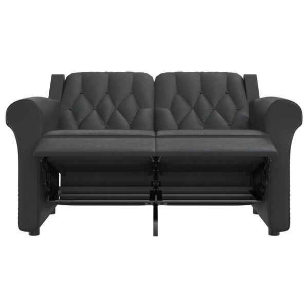 vidaXL Dvivietis atlošiamas masažinis krėslas, juodas, dirbtinė oda