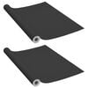 vidaXL Lipnios plėvelės baldams, 2vnt., juodos, 500x90cm, PVC