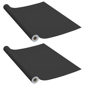 vidaXL Lipnios plėvelės baldams, 2vnt., juodos, 500x90cm, PVC