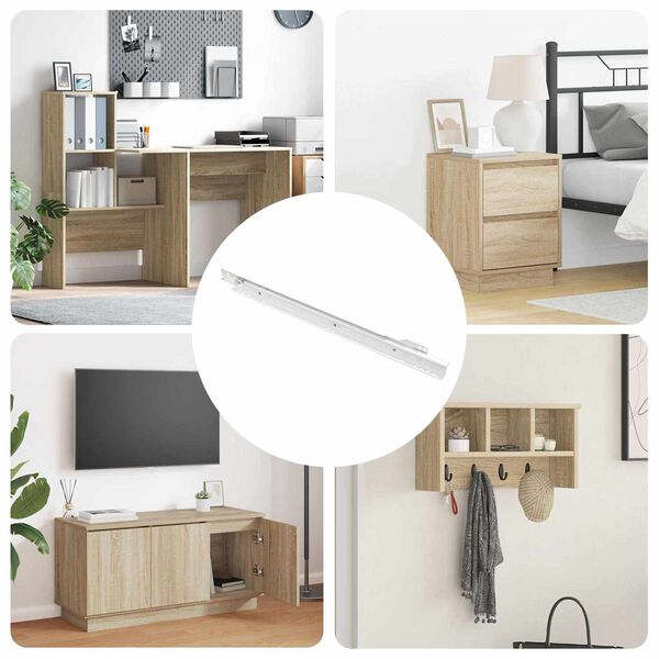 vidaXL Stalčių bėgis 12 pcs Balta 400 mm Plienas