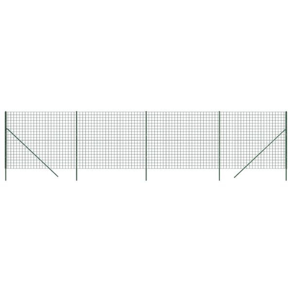 vidaXL Vielinė tinklinė tvora, žalia, 1,6x10m, galvanizuotas plienas