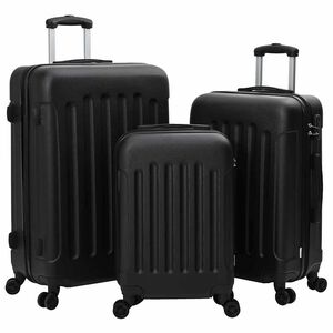 vidaXL Lagaminas su užraktu 3 pcs Juoda 50 x 31 x 78 cm ABS plastikas