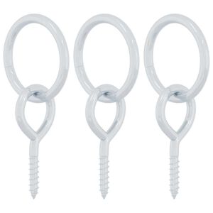 vidaXL Arklių priri&scaron;imo žiedai su akies varžtais, 3vnt., sidabriniai, plienas