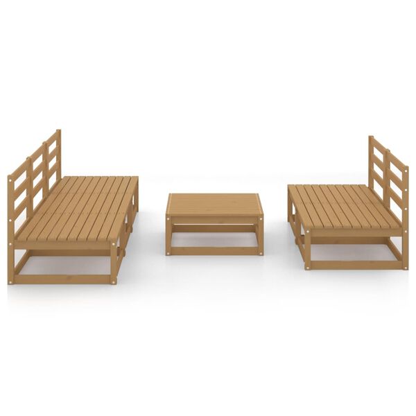 vidaXL Sodo poilsio baldų komplektas, 6 dalių, medaus rudas, pu&scaron;is