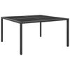 vidaXL Sodo stalas, antracito, 130x130x72cm, plienas ir stiklas