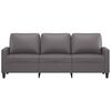 vidaXL Trivietė sofa, pilkos spalvos, 180cm, dirbtinė oda