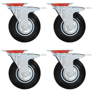 vidaXL Pasukami ratukai su dvigubais stabdžiais, 4 vnt., 125 mm