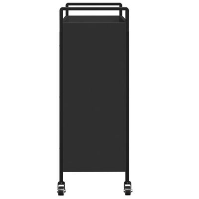 vidaXL Virtuvės vežimėlis, juodas, 70x30x82cm, apdirbta mediena