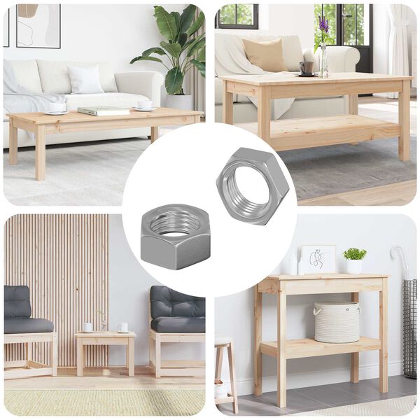 vidaXL Hex veržlė 2 pcs Sidabro M6 Metalas