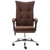 vidaXL Masažinė biuro kėdė, rudos spalvos, audinys
