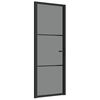 vidaXL Vidaus durys, juodos, 76x201,5cm, ESG stiklas ir aliuminis