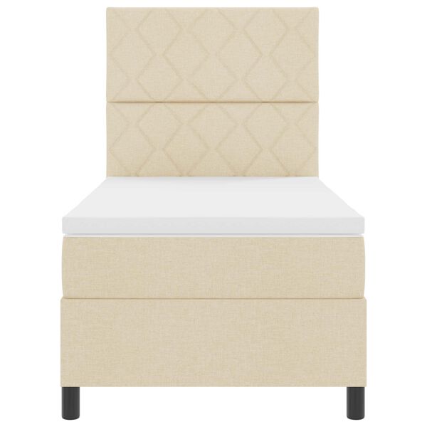 vidaXL Kiemas lova su čiužiniu Kreminė 100 x 200 cm audinys