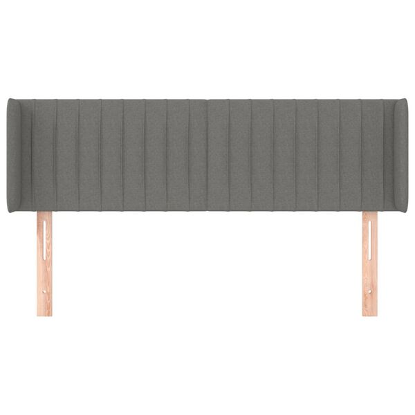 vidaXL Galvūgalis su auselėmis, tamsiai pilkos,147x16x78/88cm, audinys