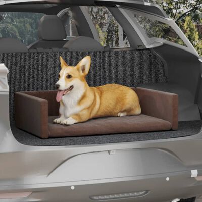 vidaXL Šuns gultas automobilio bagažinei, rudas, 70x45cm