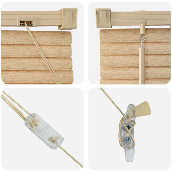 vidaXL Venecijos žaliuzės &Scaron;viesiai ruda su ra&scaron;tu 213 x 40 cm PVC