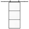vidaXL Stumdomos durys su įrangos rinkiniu, 90x205cm, ESG ir aliuminis