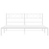 vidaXL Metalinis lovos rėmas su galvūgaliu, baltos spalvos, 200x200cm