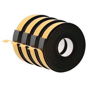 vidaXL Savigautinė putų juosta 4 vnt. Juoda 30mm x 5m CR putplastis