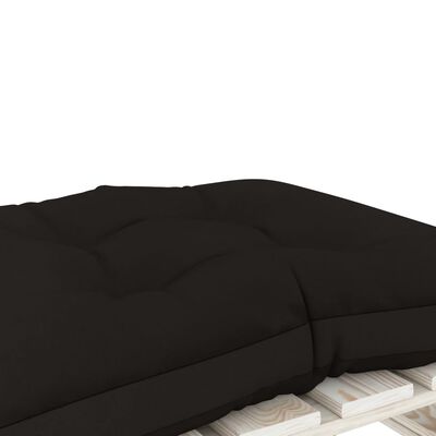 vidaXL Sodo otomanė iš paletės su juodos spalvos pagalvėle, mediena