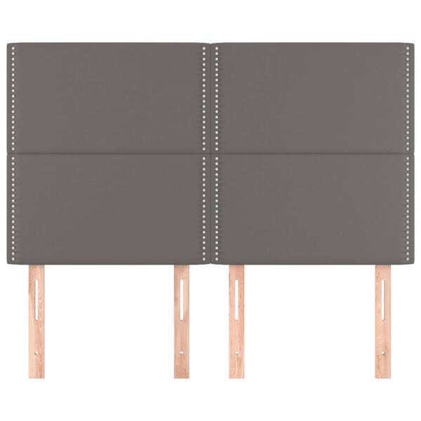 vidaXL Galvūgalis, pilkas, 144x5x118/128 cm, dirbtinė oda