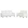 vidaXL Sofos komplektas 2 pcs Balta Audinys