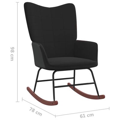 vidaXL Supama kėdė, juodos spalvos, aksomas ir PVC